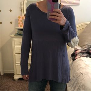 Bke red tunic with elbow patches xl navy cream